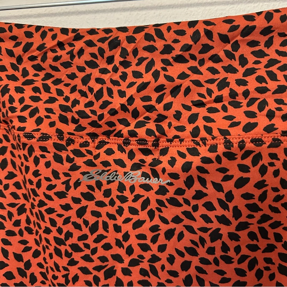 New Eddie Bauer Kelsey Skirt Burned Orange Animal Print Wrap Front Stretchy Sz M - Picture 6 of 8